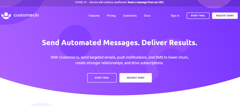 customer.io - best email marketing service 2020