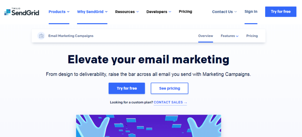 sendgrid - best email marketing service 2020