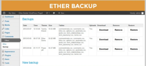 ether wordpress backup plugin