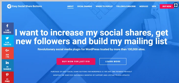 easy social share buttons WordPress social media plugins