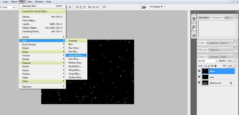 Create A Starry Night Sky In Photoshop 14