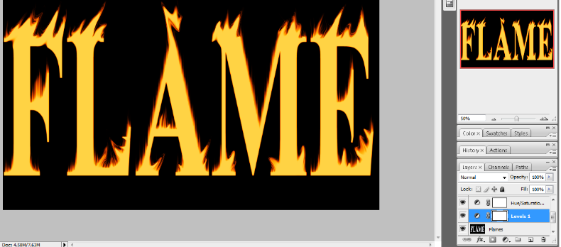 Flaming Hot Fire Text in Photoshop 19