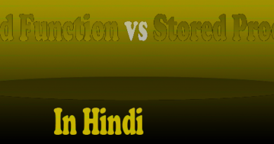 stored function vs stored procedure in mysql in hindi
