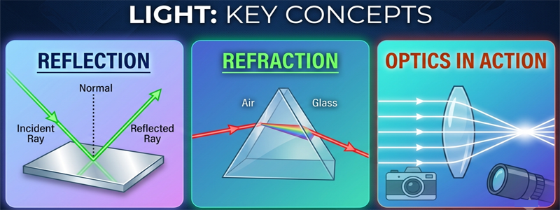 Light Explained: Reflection, Refraction, and the Amazing World of Optics
