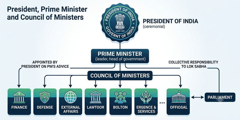President, Prime Minister and Council of Ministers content img