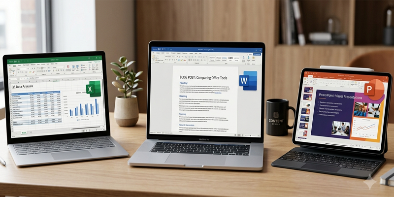 Microsoft Word Excel PowerPoint differences content img